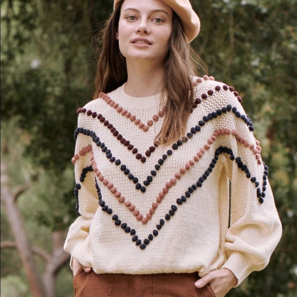THE GREAT. Pom Pom Bobble Pullover | NWOT